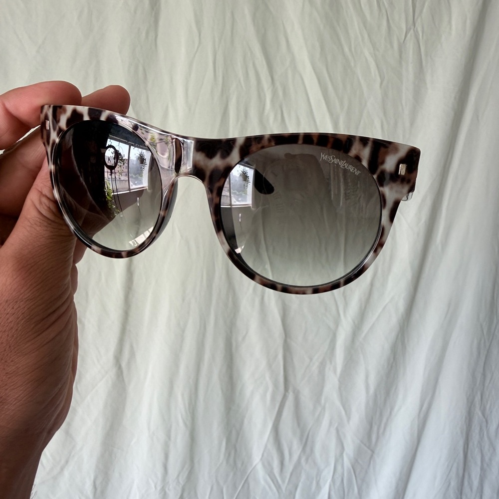 Yves Saint Laurent Leopard Print Sunglasses